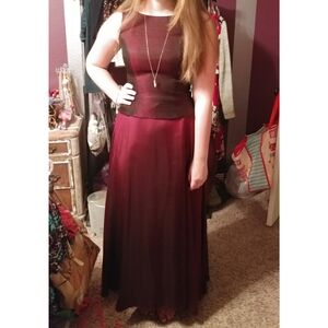 Arianna by Rachel Kaye Formal Wine Colored Vintage Maxi Dress